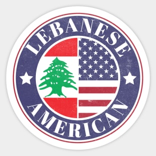 Proud Lebanese-American Badge - Lebanon Flag Sticker